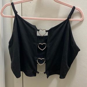 XL black crop top